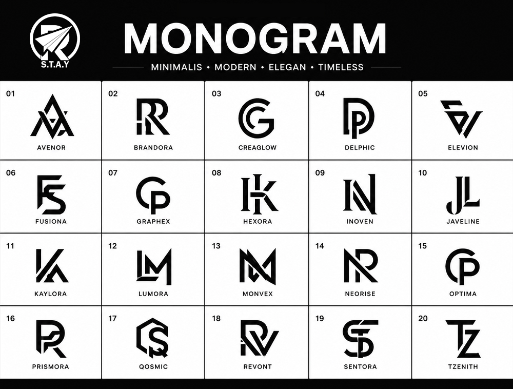 Logo Monogram Minimalis caracter